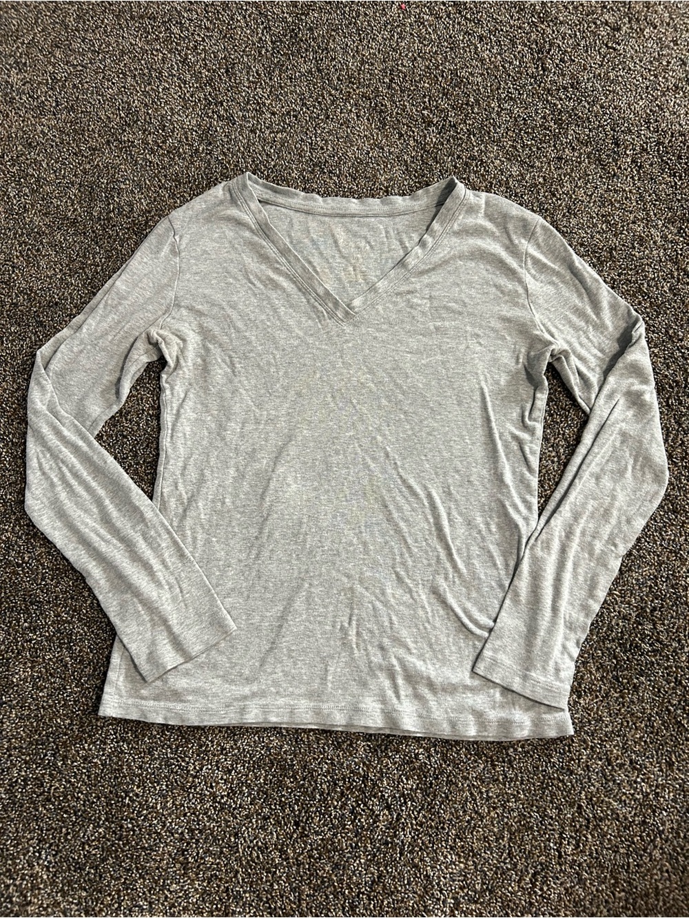 Gap the Bowery women’s medium gray v neck long sleeve top long sleeve tee basic